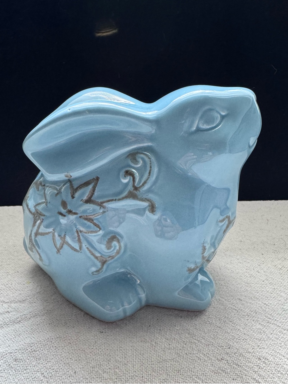 Burton & Burton Teal Blue Rabbit Figurine